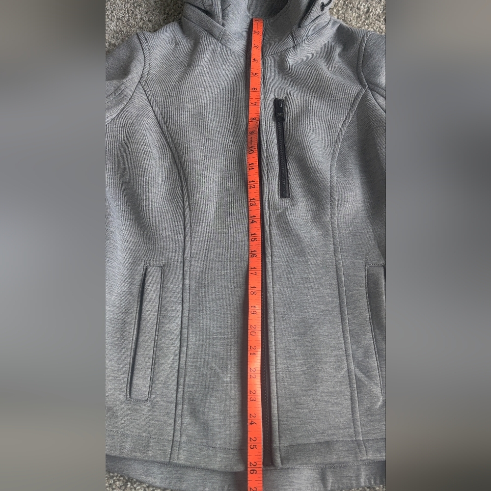Andrew Marc Grey Zip-Up Hoodie With Removable Hood - Picture 6 of 11